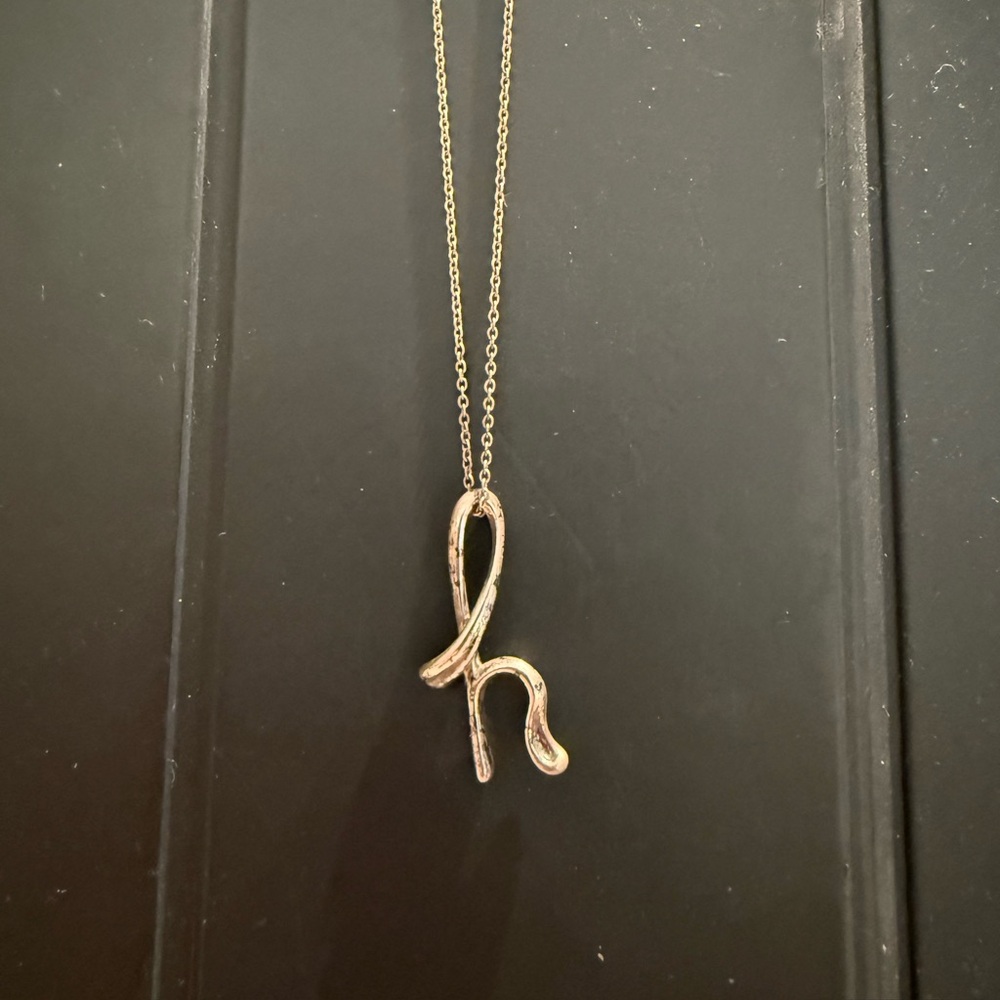 Tiffany & Co. Silver H Initial Pendant Necklace (16 in)